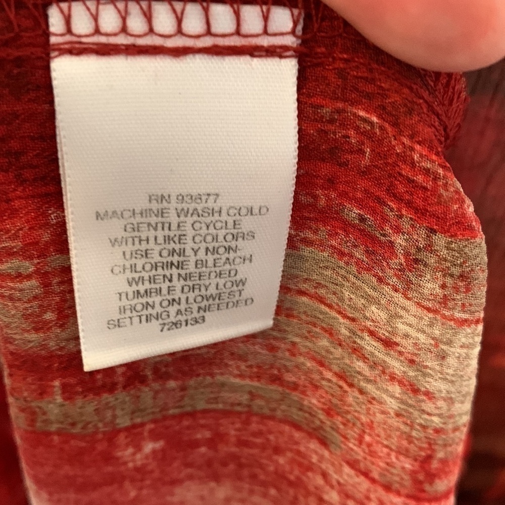 Liz Claiborne Red Sheer Blouse - Picture 8 of 9